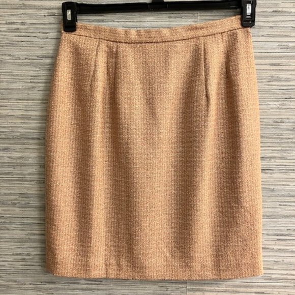 FRANCESS & RITA - Size 14 - Designer Fine Quality Skirt -  Tan/Cream/Black Tweed - Picture 1 of 9